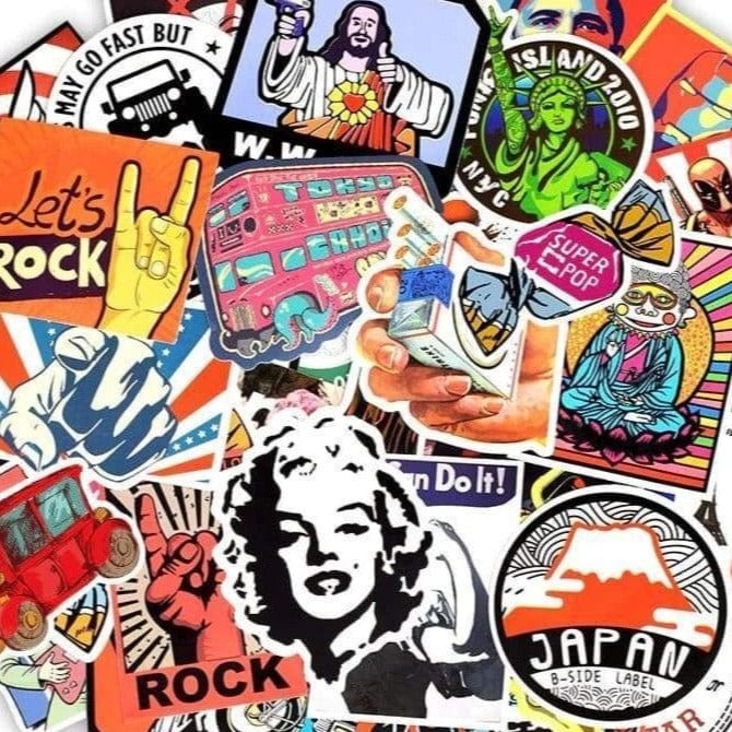USA Vintage Stickers, sticky decals
