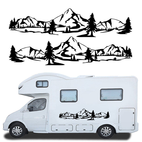 Joli autocollant pour camping-car et montagnes · Creative Fabrica