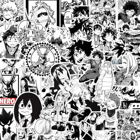 Stickers Manga Noir et Blanc (50pcs)