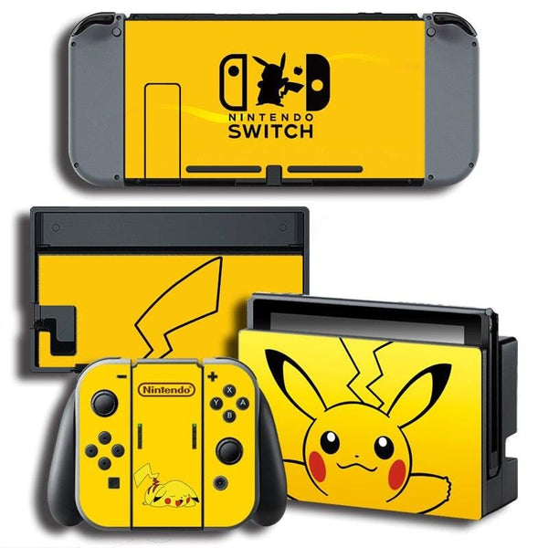 12€01 sur Switch Autocollant de peau Pokémon Pikachu Nintendo FONGWAN Skin  Sticker-Jaune - Autocollant et sticker - Achat & prix