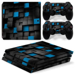 Stickers PS4 Pro Cubes Bleus