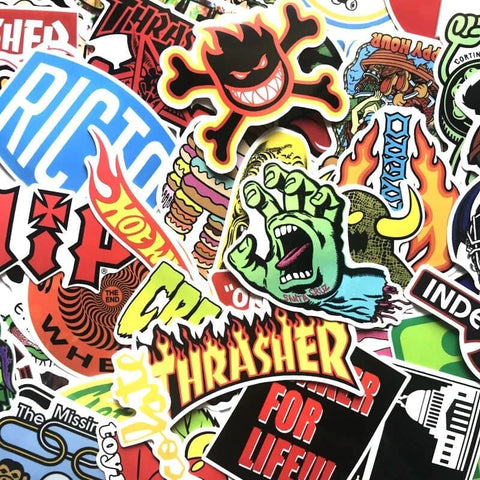 Skateboard Stickers, Pack of 100 Stickers